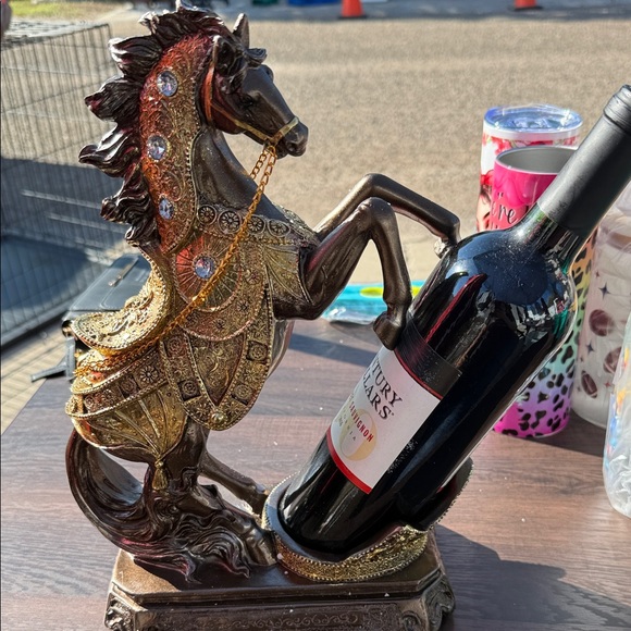 Elegant Horse Wine Holder - Bronze and Gold - Picture 2 of 3